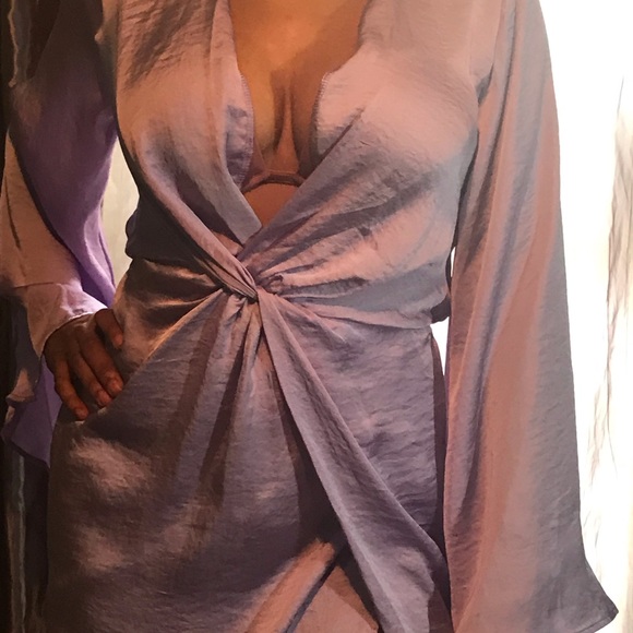 Lavender satin dress - Picture 3 of 3